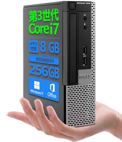 【整備済み品】 【Amazon.co.jp 限定】 DELL ミニ型デスクトップPC Optiplex 7010 USFF/Office 2019/Win 11/第3世代Corei...