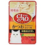 チャオ パウチ かつお ささみ入り ほたて味 40g