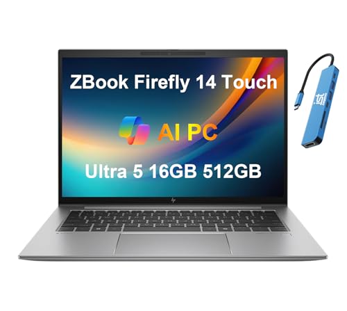 HP ZBook Firefly G11モバイルワークステーション (14インチ FHD+ タッチスクリーン、Intel 14-Core Ultra 5 125H、16GB DDR...
