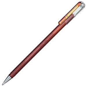 ぺんてる ボールペン グリッター入り デュアルメタリック 1.0mm オレンジ＋メタリックイエロー K110-DF