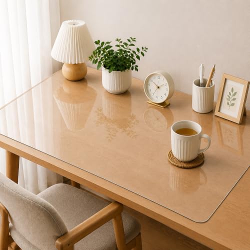 130x230cm 透明デスクマット PVC テーブルマット シリコンマット人気 クリア 机保護シート 傷防止 耐熱 防水 滑り止め 極厚 汚れ防止 在宅ワーク 学習机用，厚さ1....