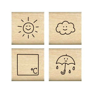 こどものかお スタンプ #手帳はんこ部 天気/4Pセット 0409-019