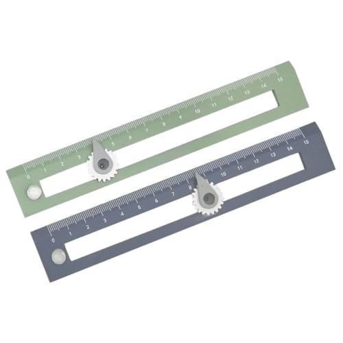 Gadpiparty 学生や教師向けのプラ製コンパス定規 学校や測量に最適な描画用具円描く機能直線引く定規兼ね備えた学用品 2個セット
