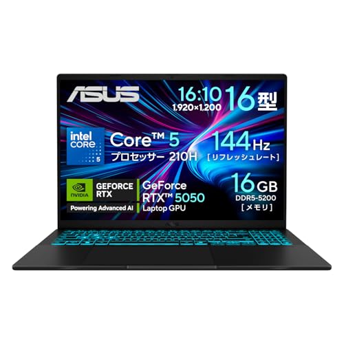 【Amazon.co.jp限定】 ASUS ゲーミングノートPC ASUS Gaming V16 V3607VH 16インチ GeForce RTX 5050 インテル Core ...