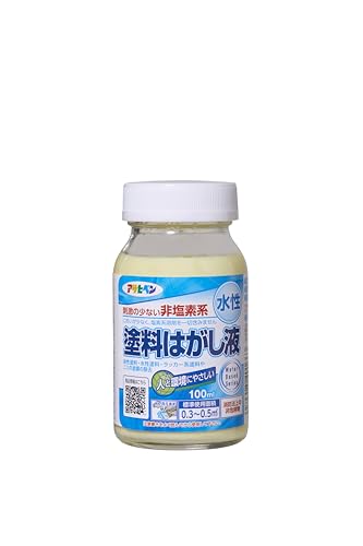 アサヒペン 剥離剤 塗料はがし液 100ml 水性 低臭 非塩素系 低刺激 人と環境にやさしい 非危険物(消防法上) 水性 油性 ラッカー 兼用 ニスの塗膜除去 日本製