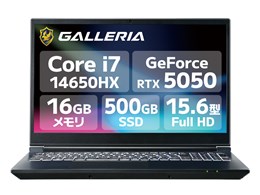 GALLERIA RL7C-R55-5N 価格.com限定モデル Core i7 14650HX・RTX 5050・16GBメモリ・500GB NVMe SSD・15.6インチ 1...