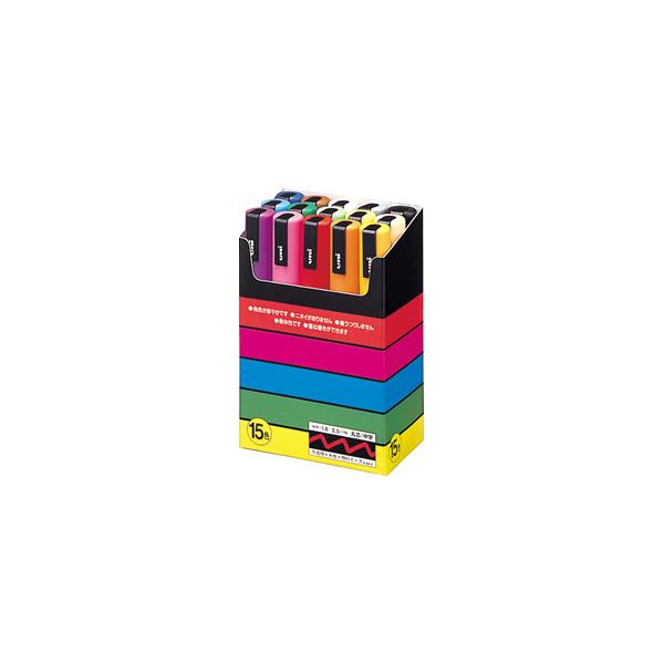 uni/三菱鉛筆 POSCA ポスカ 中字丸芯 15色セット PC5M15C