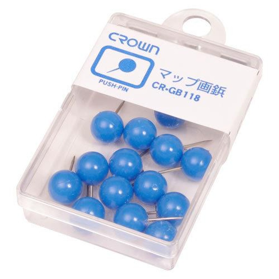 クラウン マップ画鋲 15本 青 CR-GB118-BL【返品・交換・キャンセル不可】【イージャパンモール】