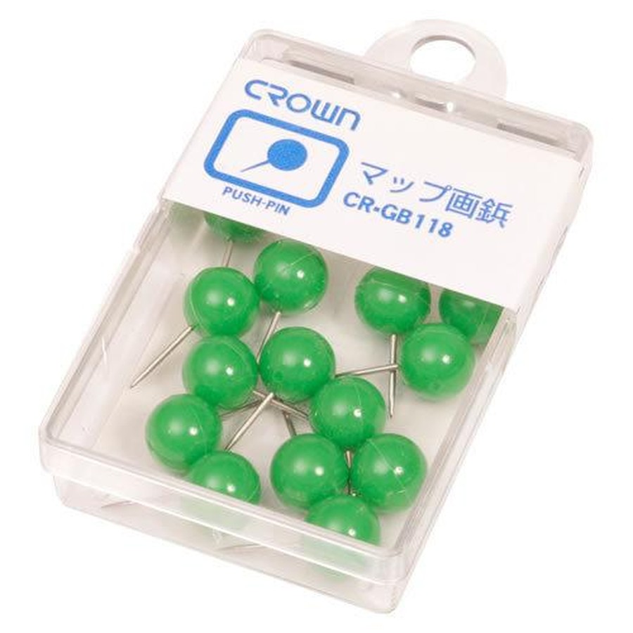 クラウン マップ画鋲 15本 緑 CR-GB118-G【返品・交換・キャンセル不可】【イージャパンモール】