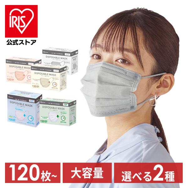 マスク 不織布 アイリスオーヤマ 不織布マスク 120枚 140枚 大容量 大人用 子供用 使い捨て プリーツ ふつう 小さめ