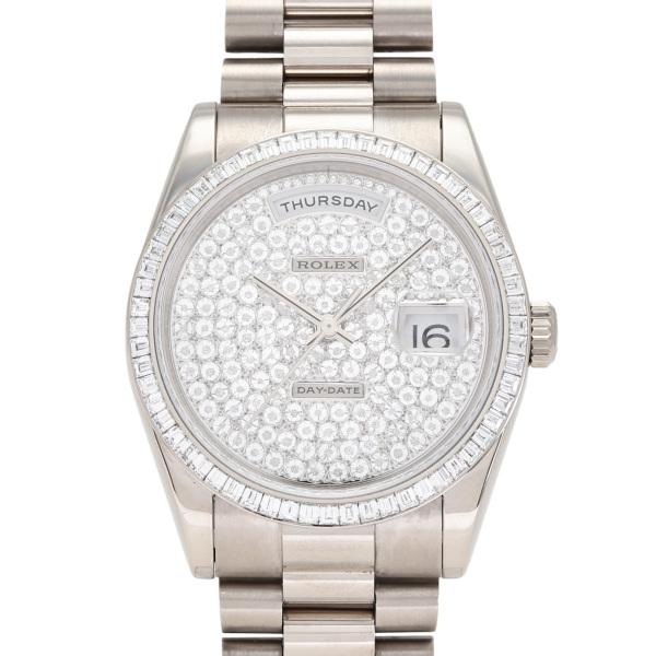 ロレックス ROLEX デイデイト 36 118399BR ダイヤ/シルバー文字盤 中古 腕時計 男女兼用