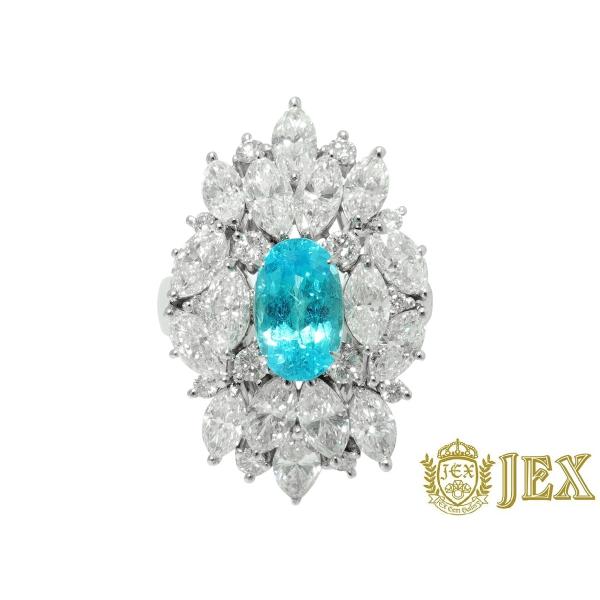 Paraiba Tourmaline Pt900パライバトルマリン ダイヤモンドリング 新品  NO.50466