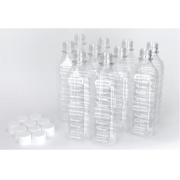 空 ペットボトル容器 500ml 角型 420本入 ふた付セット