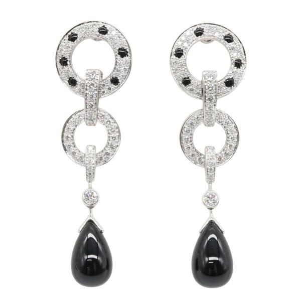 カルティエ CARTIER パンテール ダイヤ オニキス ピアス ピアス ジュエリー K18WG（ホワイトゴールド） シルバー系 【中古】
