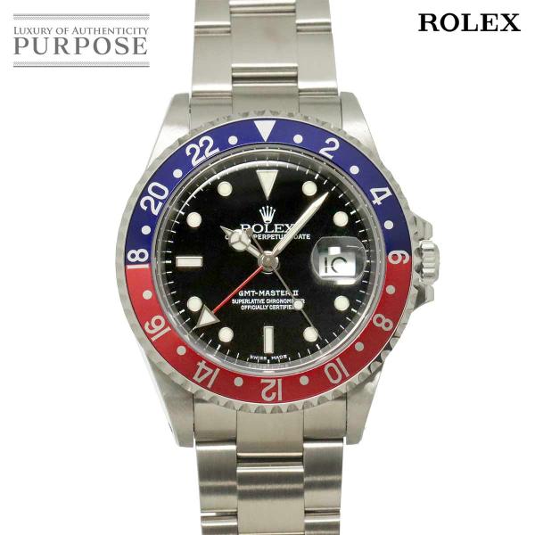 ロレックス ROLEX GMTマスターII 16710 K番 ペプシ 赤黒ベゼル メンズ 腕時計 デイト オートマ 自動巻き ウォッチ GMT Master 90329551
