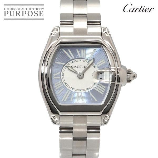 カルティエ Cartier ロードスターSM W62053V3 レディース 腕時計 デイト ブルー クォーツ ウォッチ Roadster 90329856