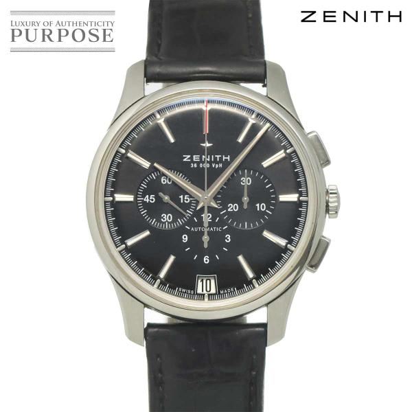 ゼニス ZENITH エルプリメロ キャプテン 03 2110 400 クロノグラフ メンズ 腕時計 ブラック 自動巻き El Primero 90331225