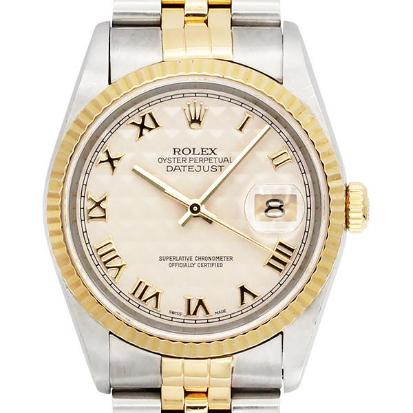 ロレックス ROLEX デイトジャスト 16233 ピラミッド文字盤 T番(1996年頃製) 自動巻き メンズ 腕時計 中古 SS YG コンビ 36mm