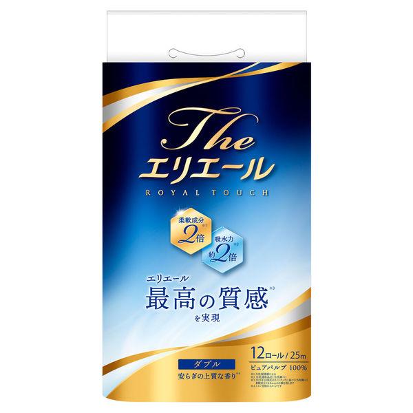 トイレットペーパー12ロールパルプダブル25m Theエリエールロイヤルタッチトイレットティシュー 1パック（12個入）大王製紙