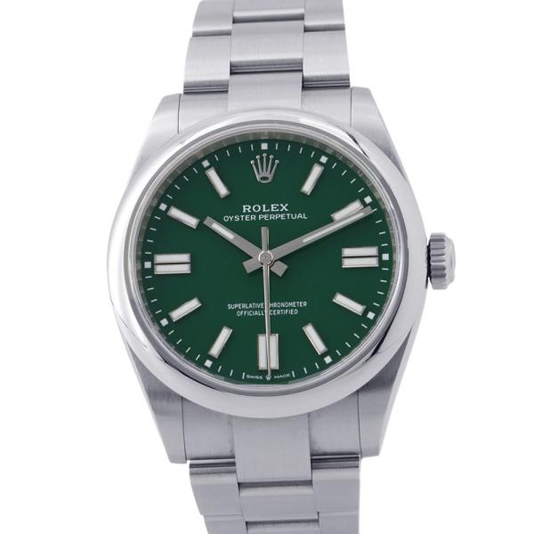 ロレックス オイスターパーペチュアル 41 ランダムシリアル ルーレット 134300 ROLEX 腕時計 グリーン文字盤 【安心保証】
