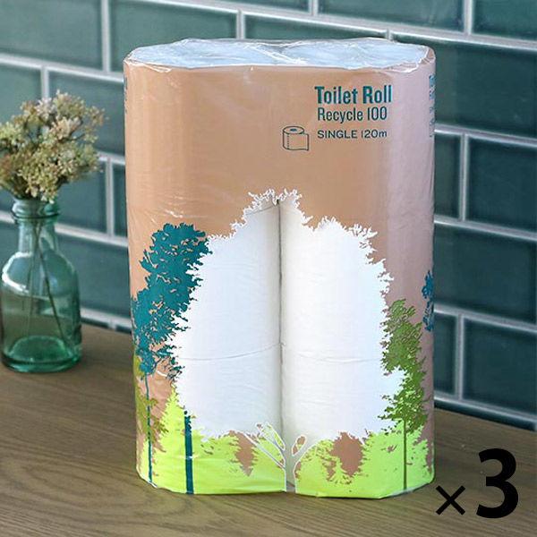 2倍巻 トイレットペーパー 6ロール入 再生紙 シングル 120m ロハコオリジナルトイレットロール 1セット（3パック）（イチオシ） オリジナル
